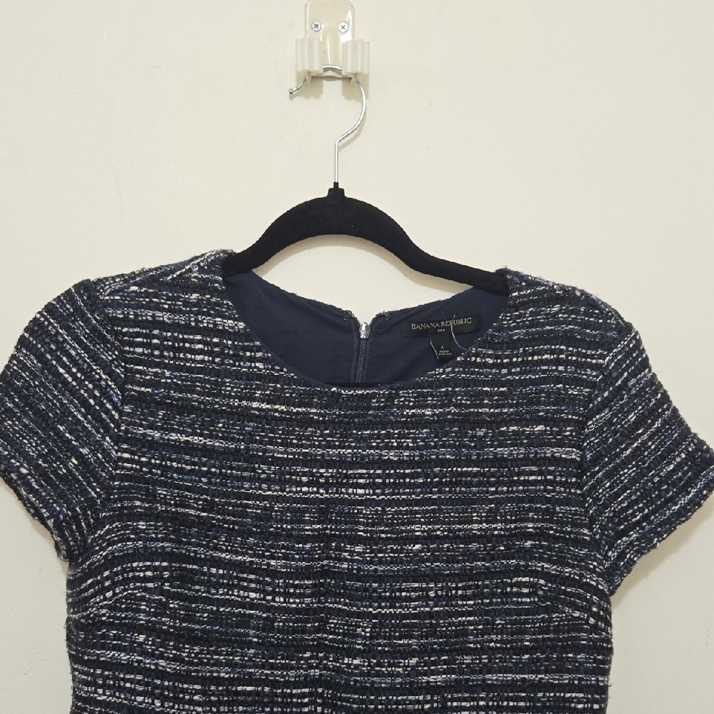 Banana Republic Striped Navy and White Dress